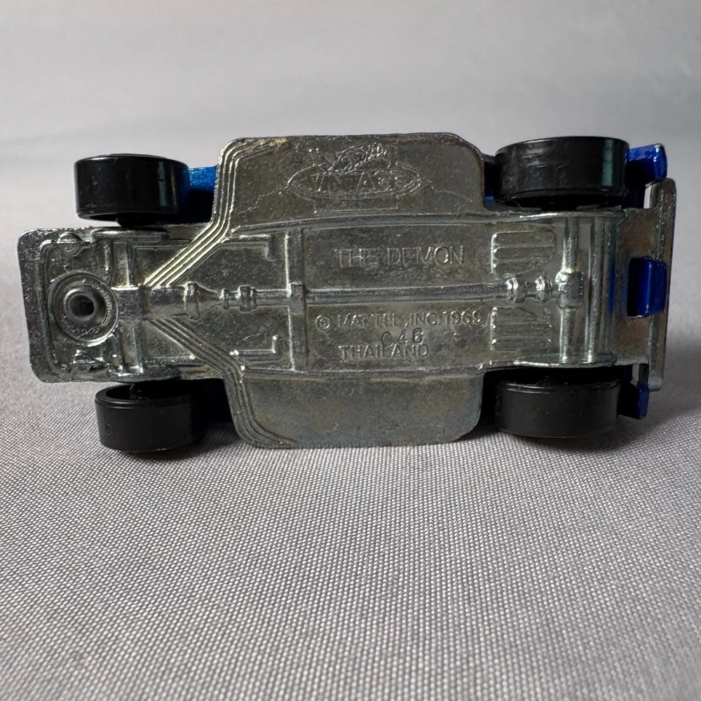 Hot Wheels Vintage Series The Demon Blue Metallic Flames Gold Engine Diecast Car